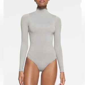 SKIMS Grey mock neck long sleeve bodysuit